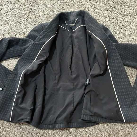 White House Black Market Blazer Jacket Womens Peplum Pearl Cufflinks Office Work - Picture 6 of 12